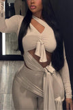 Elegant Tie-Front Pants Set