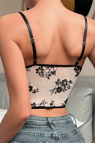 Floral Print Corset Tank Top
