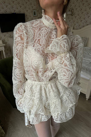 Elegant Lace Skirt Set