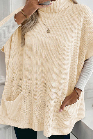 Turtleneck Oversized Sweater with Pockets