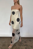 Polka Dot Sheer Overlay Dress