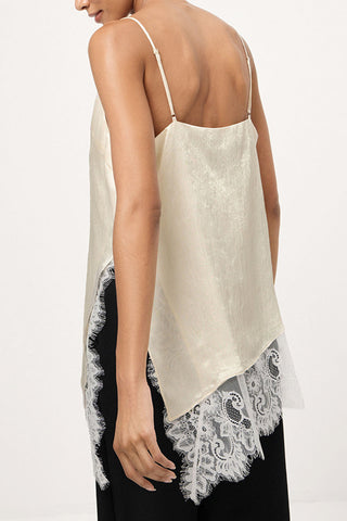 Lace-Trim Spaghetti Strap Tank Top