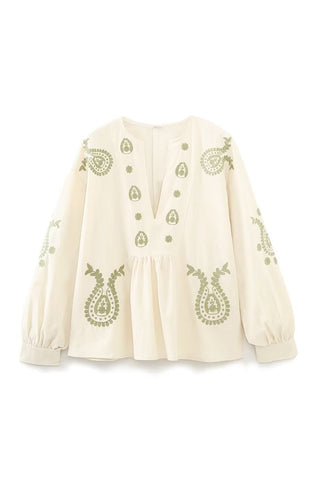 Floral V-Neck Blouse