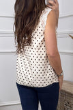 V Neck Polka Dot Sleeveless Blouse