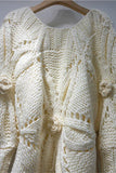 Knit Sweater with Floral Accents