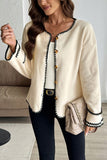 Chic Button-Front Jacket with Contrast Trim