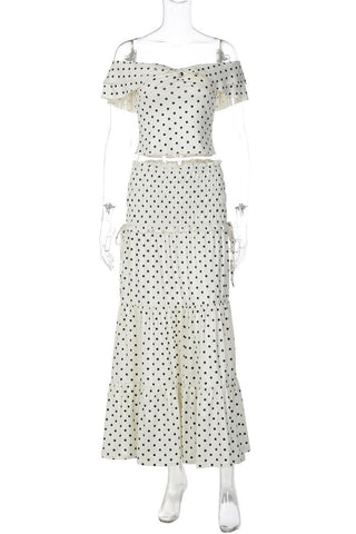 Off-Shoulder Tiered Skirt Set