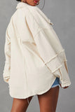Button-Down Denim Jacket with Raw Edges