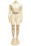 Chic Zippered Shorts Set