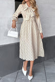 Polka Dot Tie-Front Casual Dress