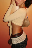 Tie-Front Long Sleeve Top