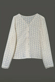 Elegant Button-Front Lace Blouse