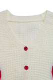 Strawberry-Pattern Knit Cardigan