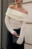 Off-Shoulder Textured T-Shirt