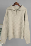 Zipper Knit Pullover Sweater