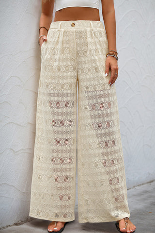 Elegant Wide-Leg Lace Pants