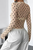 Sheer Polka Dot Long Sleeve Top