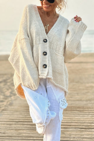 Relaxed Button-Front Cardigan