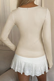Bow-Accent Long Sleeve T-Shirt