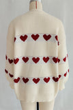 Cozy Heart Pattern Knit Sweater