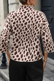 Leopard Pattern Mock Neck Sweater