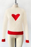 Heart-Detail Ribbed Sweater
