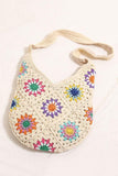 Crochet Floral Pattern Shoulder Bag