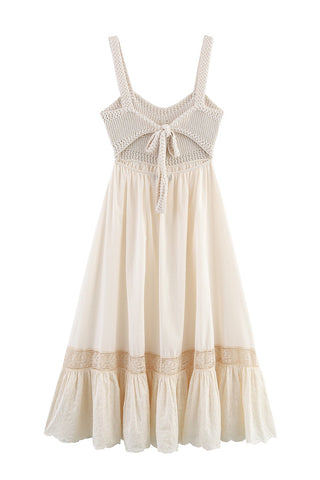 Crochet Bodice A-line Casual Dress