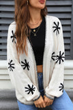 Star Print Open Cardigan