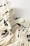 Bow Print Flutter Sleeve Blouse