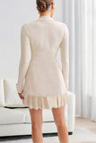 Button-Front Casual Dress with Contrast Trim