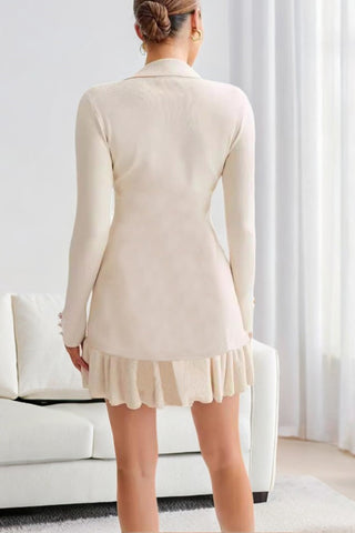 Button-Front Casual Dress with Contrast Trim