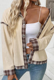 Casual Plaid Contrast Button-Up Jacket