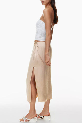 Wrap-Tie Midi Skirt