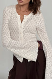Button-Front Lace Blouse