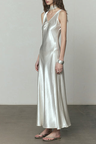 Sleeveless Casual Maxi Dress with Twist Detail