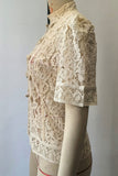 Lace Tie-Front Blouse