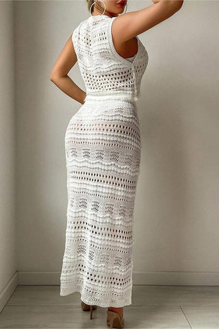Sleeveless Knit Skirt Set