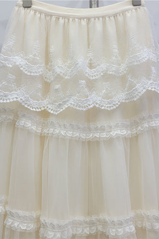 Layered Skirt with Lace Detail