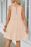 Crochet Yoke Swing Mini Dress