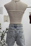 Strapless Mesh Layered Tank