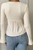 Gathered Front Long Sleeve Top