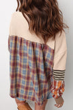 Mixed-Pattern Sleeve Sweatshirt