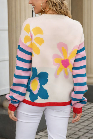 Floral Patterned Sweater