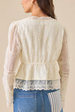 Elegant Lace Button-Front Blouse