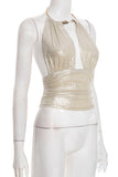Elegant Draped Halter Tank Top