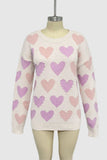 Heart Pattern Knit Sweater