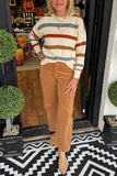 Stripe Exposed Seam Sweater