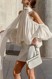 Off-Shoulder Pleated Blouse