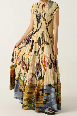 Floral Smocked Casual Dress